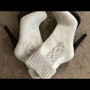 Cream platform booties!